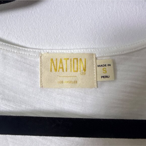 Nation Ltd White Ruched Front Puff Sleeve Top Made In Peru 100% Cotton Size S - Picture 3 of 5